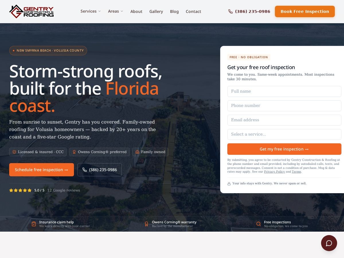 GHS Roofing website